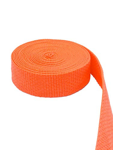 2 Inch Polypropylene Webbing- 10 Yards Heavy Weight 2" Strap Webbing Plus -Orange-