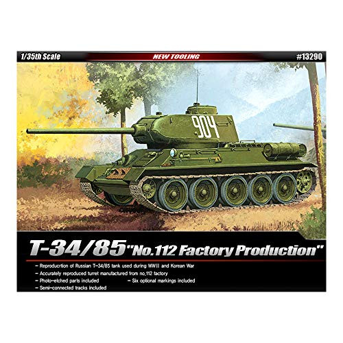 Academy 13290 T-34/85 112 Factory Production, 1/35 Scale Plastic Model Kit Academy 13290 T-34/85 112 Factory Production, 1/35 Scale Plastic Model Kit