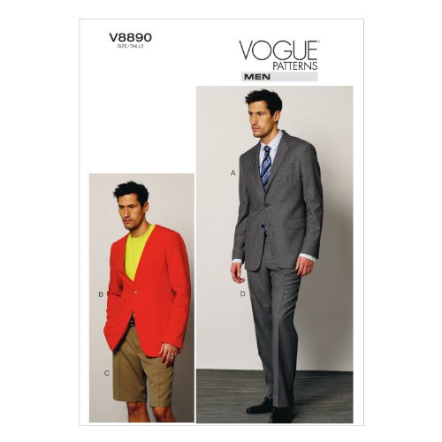 VOGUE PATTERNS V8890 Men's Jacket/Shorts and Pants Sewing Template, Size MXX -40-42-44-46-