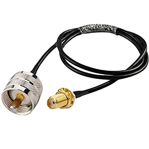 MPD Digital RF coaxial Cable SMA Female to UHF PL259 Male USA Made MILSPEC RG-58u Cable with PL-259 and SMA Female Connectors (50 ft) - with Polyolefin Cross-Linked Strain Relief