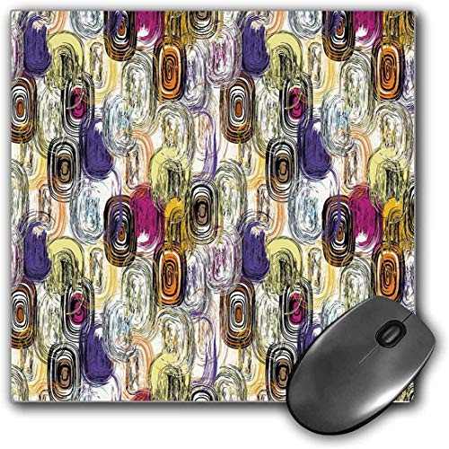 Mouse Pad Gaming Functional Abstract Thick Waterproof Desktop Mouse Mat Oval Trippy Grunge Murky Geometric Sketch Lines Linked Round Figures Artful Print Decorative,Multicolor Non-slip Rubber Base
