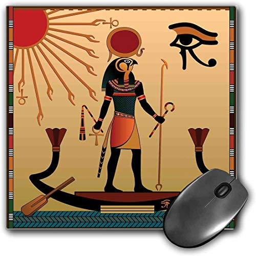 Mouse Pad Gaming Functional Egyptian Thick Waterproof Desktop Mouse Mat Ancient Figure Sun Old Egyptian Religion Grace Icons Tradition Illustration Print,Multicolor Non-slip Rubber Base