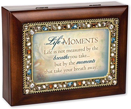Life's Greatest Moments Walnut Wood Finish Jeweled Lid Jewelry Music Box Plays What a Wonderful World Life's Greatest Moments Walnut Wood Finish Jeweled Lid Jewelry Music Box Plays What a Wonderful World
