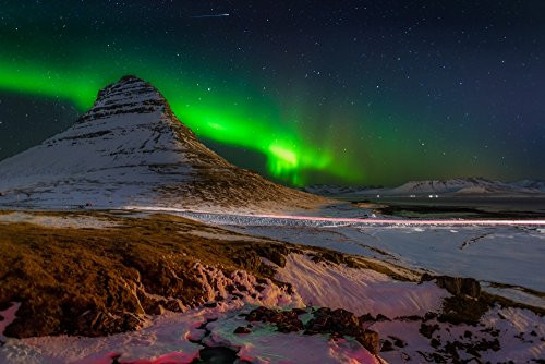 Posterazzi PPI155101L Aurora Borealis or Northern Lights Over Mt Kirkjufell Snaefellsnes Peninsula Iceland Poster Print, 36 x 12, Varies Posterazzi PPI155101L Aurora Borealis or Northern Lights Over Mt Kirkjufell Snaefellsnes Peninsula Iceland Poster Print, 36 x 12, Varies