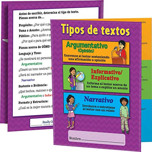 Really Good Stuff Carpeta Tipos de textos nivel intermedio -Spanish Intermediate Writing Text Types 3 Pocket Folders-