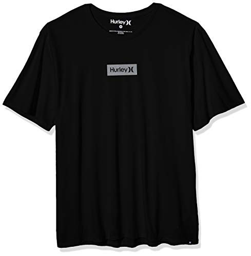 Hurley Men's Dri-Fit Box Logo Short Sleeve Tshirt, Black, M