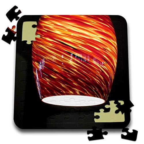 3dRose Jos Fauxtographee- Light - an Orange and Yellow Striped Light in a Restaurant - 10x10 Inch Puzzle -pzl-321932-2- 3dRose Jos Fauxtographee- Light - an Orange and Yellow Striped Light in a Restaurant - 10x10 Inch Puzzle -pzl-321932-2-