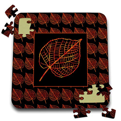 3dRose Birch Leaf Pattern in Orange and Red Patterns for Autumn - Puzzles -pzl-326694-2-