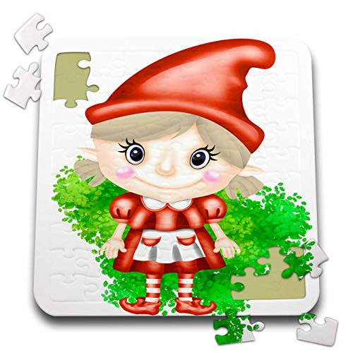 3dRose Cute Orange Girl Gnome Illustration - Puzzles -pzl-327418-2-