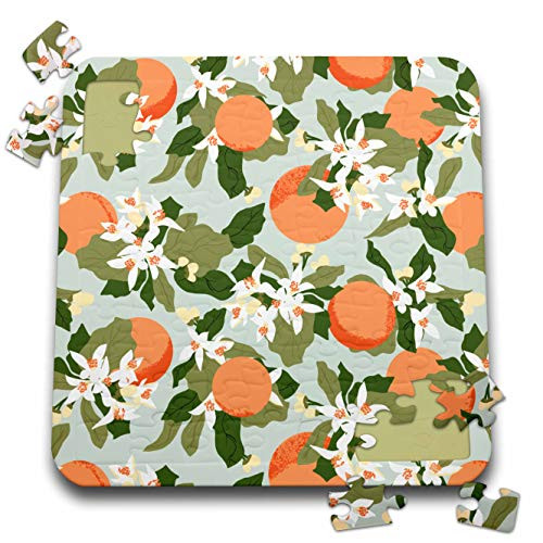 3dRose Janna Salak Designs Florals and Fruits - Orange Blossoms Mint - Puzzles -pzl-341377-2- 3dRose Janna Salak Designs Florals and Fruits - Orange Blossoms Mint - Puzzles -pzl-341377-2-