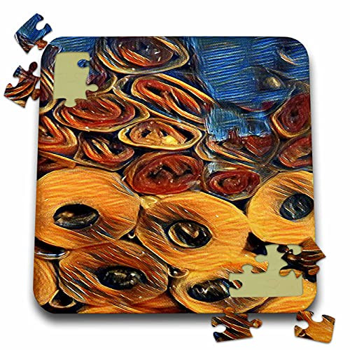 3dRose Image of Van Gogh Style Painting Abstract Geometric in Blue Orange - Puzzles -pzl-348261-2-