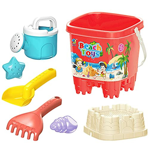 Fzd Sweet Kids Beach Sand Toys Set, 7pcs Beach Toys Molds Sand Molds, Beach Bucket, Beach Shovel Tool Kit, for Toddlers Kids Outdoor Indoor Play Gift Car -Pink- Fzd Sweet Kids Beach Sand Toys Set, 7pcs Beach Toys Molds Sand Molds, Beach Bucket, Beach Shovel Tool Kit, for Toddlers Kids Outdoor Indoor Play Gift Car -Pink-