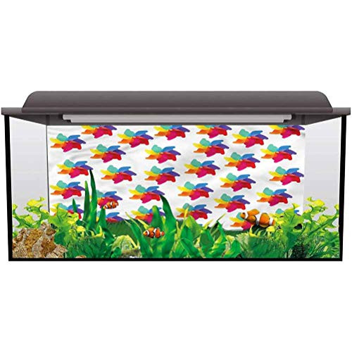 ScottDecor Aquarium Backdrop Sticker Pinwheel,Multiple Colorful Figures Easy to Apply and Remove L24 X H12 Inch