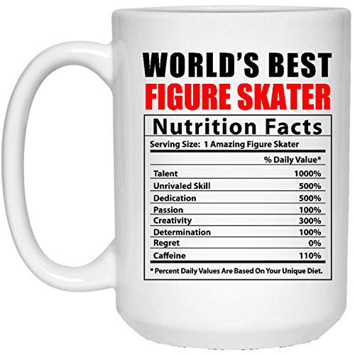 World's Best Figure Skater Nutritional Facts White Coffee Mug 15 Oz