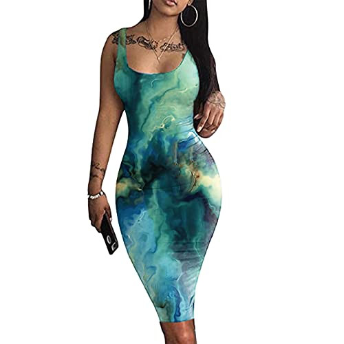 QBQCBB Leopard Bodycon Dresses for Women Party Club Carnival Skirt Sexy V-Neck Strap Dress Sleeveless Bag Hip Dress