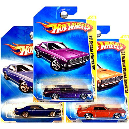 Hot Wheels 2009 New Models 1969 Cougar Eliminator Blue Copper Orange and Purple Set of 3 Hot Wheels 2009 New Models 1969 Cougar Eliminator Blue Copper Orange and Purple Set of 3