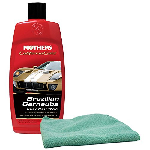 Mothers California Gold Brazilian Carnauba Cleaner Wax Bundle with Microfiber Cloth -2 Items-