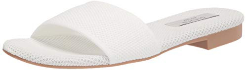 STEVEN by Steve Madden Women's SAFFIRA Flat Sandal, White, 10
