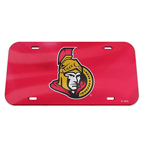 WinCraft NHL Ottawa Senators Crystal Mirror License Plate, Team Color, One Size