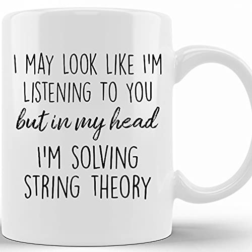 String Theory Mug, Physics Mug, Physicist Gifts, In My Head I'm Solving String Theory, Big Bang Theory, Funny Coffee Mug, Gift Ideas 2018, 11 Or 15 Oz Ceramic Novelty Coffee Cup, Gift Ideas Christmas