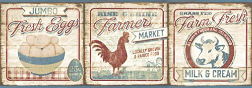 Chesapeake CCB2261 Country Farmers Market Dark Red Border