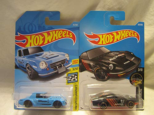 Hot Wheels Nightburnerz Nissan Fairlady Z  and  HW Speed Graphics Fairlady 2000 Die Cast 1/64 Scale 2 Car Bundle