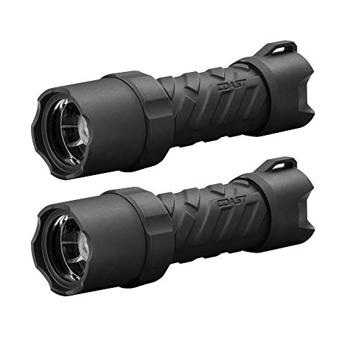 Coast 320 Lumens Heavy Duty Polysteel 300 LED Flashlight, Submersible, Crush Resistant and Drop Proof (2 Pack)