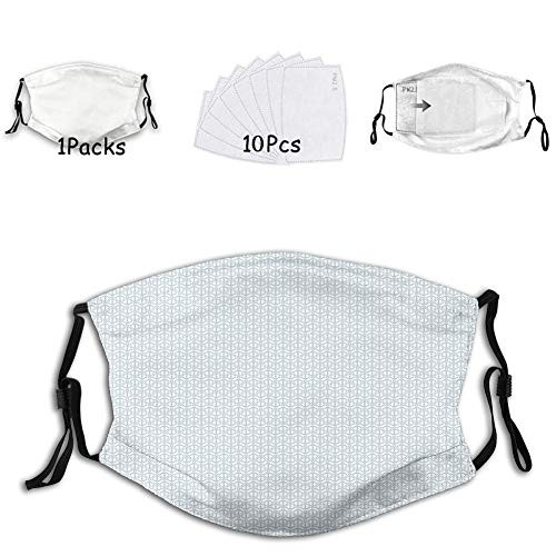 1 mask with 10 filters Activated carbon mask Facial decorations for adults up and Down Navy Figures Contiguous Design Monochrome Marine