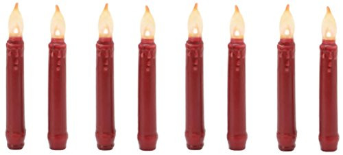 Darice 6205-18 2 pk Battery 6" Flicker Flame Burgundy Taper LED Candles w/ Auto Timer - Quantity 4