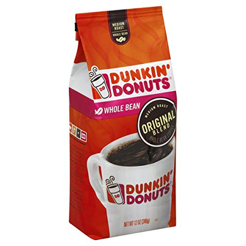 Dunkin' Donuts Original Blend Whole Bean Coffee, Medium Roast, 12 Ounces, 6 Count Dunkin' Donuts Original Blend Whole Bean Coffee, Medium Roast, 12 Ounces, 6 Count