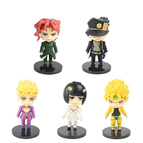 5PCS JoJo Bizarre Adventure Figure Anime Character Jotaro/Kakyoin /Dio Brando Action Figure Q Version Statue -Style2-