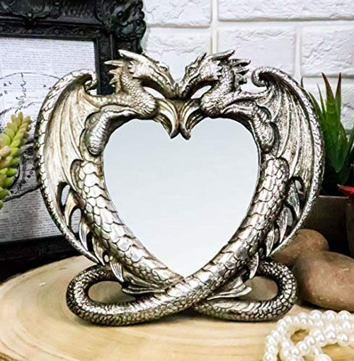 Ebros Guardians of Vortex Twin Double Dragons Heart Small Vanity Dresser Table Or Wall Mirror Plaque Decor 6" High Figurine Myths Legends Fantasy Dungeons and Dragon Theme Accent Ebros Guardians of Vortex Twin Double Dragons Heart Small Vanity Dresser Table Or Wall Mirror Plaque Decor 6" High Figurine Myths Legends Fantasy Dungeons and Dragon Theme Accent
