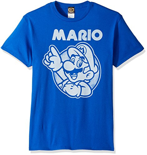Nintendo Men's So Mario T-Shirt, Royal, Small