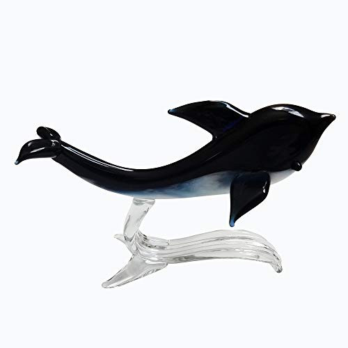 Dolphin Figurine Art Glass Hand-Blown Collectible Figure