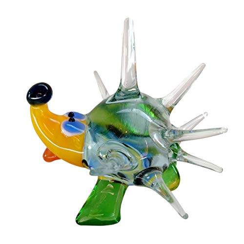 Hedgehog Glass Figurine Hand-Blown Art Collectible Figure