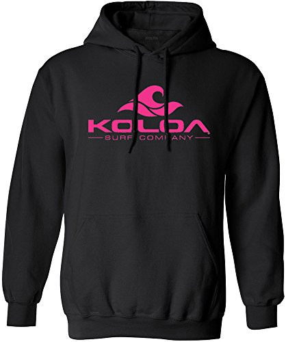 Koloa Surf Wave Logo Hoodies - Hooded Sweatshirt, 3XL-Black/Pink