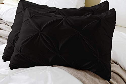 Pinch Pleated Standard Pillow Shams Set of 2-600 Thread Count Luxurious and Soft 100 percent Egyptian Cotton Black Pinch Pillow Shams Standard Size 20X26 Gorgeous Decorative Pinch Pillow Shams Set Pinch Pleated Standard Pillow Shams Set of 2-600 Thread Count Luxurious and Soft 100 percent Egyptian Cotton Black Pinch Pillow Shams Standard Size 20X26 Gorgeous Decorative Pinch Pillow Shams Set