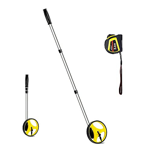 AIRAJ 6 Inch Small Measuring Wheel,Telescoping Wheel Measuring Tool Measuring Up To 9999.9m,Gear Drive Distance Measurement Wheel Tool,Rolling Measuring Device with Measure Wheel Counter