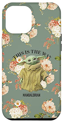iPhone 12 Pro Max Star Wars- The Mandalorian Green Floral Grogu The Way Case
