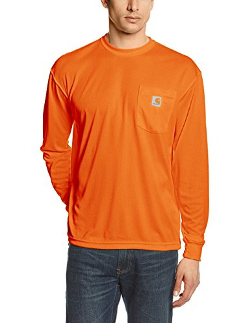 Carhartt Men's Big  and  Tall High Visibility Force Color Enhanced Long Sleeve Tee,Brite Orange,XXXX-Large