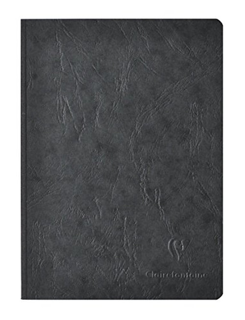 Clairefontaine Basic Large Clothbound Notebook -8 1/4"x 11 3/4"- BLACK 192 Blank Pages