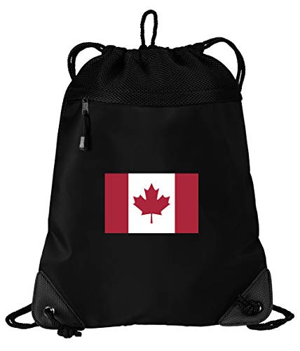 Canada Drawstring Bag Canada Flag Cinch Pack Backpack UNIQUE MESH  and  MICROFIBER