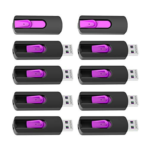 VICFUN 10 Pack 8GB USB Flash Drives USB 2.0 Flash Drive Slide Retractable USB Memory Stick 8GB,Pink