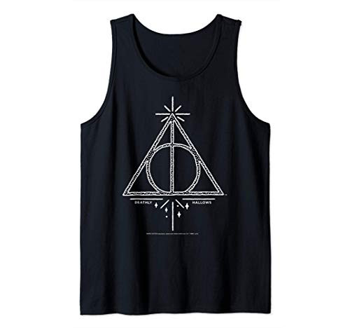 Harry Potter Deathly Hallows Symbol Line Art Tank Top