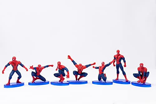 Dom-Dom 7 Pcs Spider-Man Figures Set and Cake Toppers - Best Spider-Man Birthday Cake Decorations Set