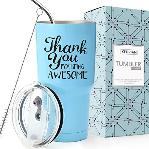 KEDRIAN Thank You For Being Awesome Tumbler 30oz, Perfect Thank You Gifts For Friends, Teacher, Boss, Coworker, Appreciation Gifts For Christmas, Birthday, Unisex Stainless Steel Insulated Tumbler KEDRIAN Thank You For Being Awesome Tumbler 30oz, Perfect Thank You Gifts For Friends, Teacher, Boss, Coworker, Appreciation Gifts For Christmas, Birthday, Unisex Stainless Steel Insulated Tumbler