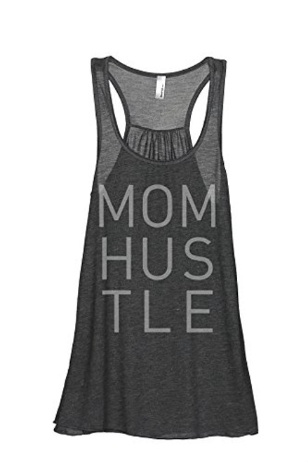 Thread Tank Mom Hustle Women's Sleeveless Flowy Racerback Tank Top Charcoal Grey Large