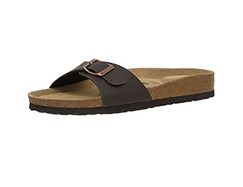 Women's Cushionaire Luca Cork footbed Sandal with  plusComfort, Brown 8.5