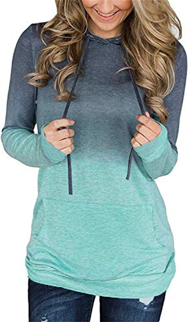 Nekosi Women's Casual Tie Dye Hoodie Tops Long Sleeve Drawstring Pullover Sweatshirts with Pocket Green Small Nekosi Women's Casual Tie Dye Hoodie Tops Long Sleeve Drawstring Pullover Sweatshirts with Pocket Green Small