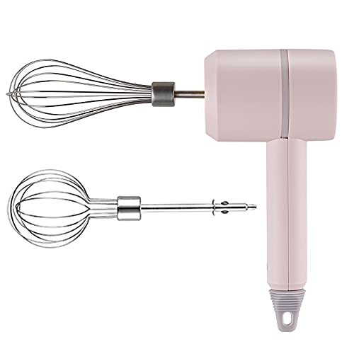 Hand Mixer Electric, 3-Speed Egg Beaters and Whisk, Handheld Mixer Baking Beaters with Turbo Boost  and  Eject Button, Portable Kitchen Mixer Dough Hook for Easy Whipping, Cream, Cookies, Cake -Pink-